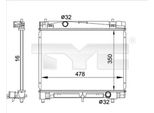 Tyc 736-0001 - Oe 164000Q040 Radiatore, Raffreddamento Motore Per Yaris (P13), Yaris (P9)