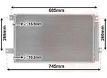 Van Wezel 53005409 - Oe 88450 05170 Condensatore Aria Condizionata Con Essiccatore Per Avensis (T25), Corolla Verso (E12)