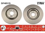 Trw DF4851S - Disco Freno Oe 30769057 Per S60 Ii (134), S80 Ii (124), V60 I (155, 157), V70 Iii (135), XC70 (295), XC70 Ii (136)