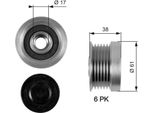 Gates OAP7036 - Puleggia Alternatore Oe 30667878 Per C70 I (872, 873), S60 I (384), S70 (874), S80 I (184), V40 (645), V70 I (875, 876), V70 Ii (285), XC70 (295), XC90 I (275)