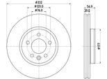 Hella 8DD 355 132-561 - Oe 2H6615301 Disco Freno Per Amarok