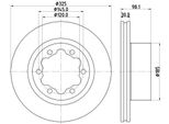 2X Hella 8DD 355 132-201 Disco Freno Asse Posteriore