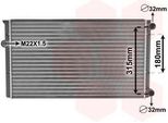 Van Wezel 58002105 Radiatore Radiatore Acqua Radiatore Motore Per Vw Golf Iii (1H1) Golf Iii Cabrio (1E7) Golf Iii Variant (1H5) Vento (1H2)