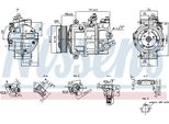 Nissens 890893 - Compressore Aria Condizionata Oe 7E0816803B Per Crafter (Sx, Sy), Crafter (Sz), Grand California (Sc), T6