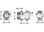 Prasco VOAK121 - Compressore Aria Condizionata Oe 30742206 Per S60 I (384), S80 I (184), V70 Ii (285), XC70 (295), XC90 I (275)