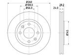 Hella 8DD 355 105-031 - Oe 4246L9 Disco Freno Per 406