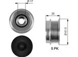 Gates OAP7033 - Puleggia Alternatore Oe 022903119B Per A4 (8D), A4 (8E), A6 (4B), Superb I (3U), Passat (3B)