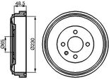 Bosch 0 986 477 036 - Oe 191 609 617 Tamburo Del Freno Per Golf Iii (1H)