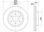 Hella 8DD 355 126-841 - Disco Freno Oe 402064KJ1B Per Alaskan