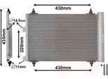 Van Wezel 40005209 - Condensatore Aria Condizionata Oe 6455AA Con Essiccatore Per 307, 307 Sw (3H)