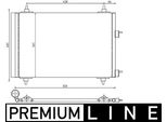 Mahle Ac 315 000P - Condensatore Aria Condizionata Oe 6455AA Con Essiccatore Per 307, 307 Cc (3B), 307 Sw (3H)