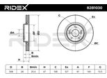 Ridex 82B1030 - Oe 77 01 206 831 Disco Freno, Asse Anteriore Per Laguna Ii