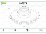 Valeo 197571 - Oe 9675223380 Disco Freno, Asse Anteriore Per C4 Spacetourer (3D), C4 (3A, 3E), C4 G-Picasso Ii (Da, De), C4 Picasso Ii, Berlingo, Combo (K9), Partner (K9), Rifter