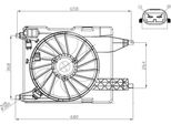 Nrf 47966 - Ventola Radiatore Oe 7701057254 Per Grand Scenic Ii (Jm), Megane Ii, Scenic Ii, Kangoo (Kw), Kangoo (Fw)