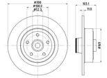 Hella 8DD 355 123-361 - Oe 8200266043 Disco Freno Per Megane Ii