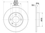 Hella 8DD 355 104-191 - Oe 6N0615301 Disco Freno Per Arosa (6H), Polo (6N), Polo (80, 86C), Polo Playa