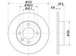 Hella 8DD 355 106-681 - Oe 6N0615601A Disco Freno Per Arosa (6H), Cordoba (6K), Ibiza (6K), Lupo (6E1, 6X1), Polo (6N), Polo (6V)