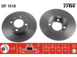 Trw DF1518 - Oe 823 615 301 Bremsscheibe Per Cordoba (6K), Ibiza (6K), Jetta Ii (165, 19E, 1G2), Polo (80, 86C), Polo (6V)