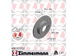 Zimmermann 600.3217.52 - Disco Freno Per Arosa (6H), Cordoba (6K), Ibiza (6K), Polo (6N), Polo (6V), Lupo (6E1, 6X1)