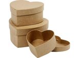 Creativ Company Cc Scatole Cuore In Cartapesta, 3 Pezzi
