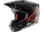 Casco S-M5 Compass Helmet Ece, Alpinestars (Nero Opaco/Arancio Fluo, Taglia 2XL)