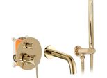 Rubinetto Da Vasca Da Incasso Rea Lungo Gold + Box
