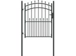 Vidaxl Cancello Di Recinzione Con Punte Grigio 150 X 100 Cm Acciaio Verniciato A Polvere