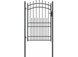 Vidaxl Cancello Di Recinzione Con Punte Grigio 200 X 100 Cm Acciaio Verniciato A Polvere