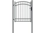 Vidaxl Cancello Per Recinzione Con Serratura Grigio 150 X 100 Cm Acciaio Verniciato A Polvere