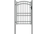 Vidaxl Cancello Per Recinzione Con Serratura Grigio 200 X 100 Cm Acciaio Verniciato A Polvere