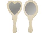 Creativ Company Cc Specchio A Mano In Legno 23 Cm 2 Pezzi