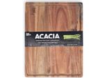 Tagliere In Legno Massiccio Di Acacia Con Effetto Food Appeal | 40X30X2,5 Cm | Motivo Elegante Con Venatura Finale | Tagliere In Legno Antisettico Con Scanalatura Per Il Succo | Tagliere Da Cucina, Tagliere Per La Colazione, Tagliere Per Il Pane