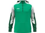 Jako Unisex Zip Hoodie Dynamic - 6770, Colore:Verde/Bianco/Verde Scuro, Taglia:Xl