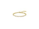 Tennisarmband Lacoste "Duchess", Gelbgoldfarben, Kristallweiß, Kristallweiß, ArmbäNder, Damen, 18Cm, Edelstahl, Tennisarmband, Mit Preciosa Crystal