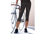 Caprileggings Lascana Active, Damen, Gr. Xl (48/50), N-Gr, Blau (Schwarz), Obermaterial: 85% Polyester, 15% Elasthan, Bedruckt, Figurbetont Ca. Mitte Wade, Hosen, Mit Schimmerndem Druck, Sportleggings