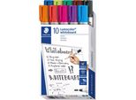Staedtler 351 B10 Confezione Da 10 Pennarelli Per Lavagna Bianca, Colori Assortiti 2,0 Mm