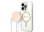 Zestaw Guess Gubpp14Xhmeacsh Custodia+ Caricatore Iphone 14 Pro Max 6,7 BiałY/Bianco Custodia Rigida Marmo Magsafe
