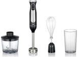 Set Frullatore A Immersione Da 600 W Con Tritatutto, Frusta, Nero