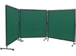 Succebuy Schermo Di Protezione Per Saldatura A 3 Pannelli 6' X 6' Con Telaio, Tenda Di Protezione In Vinile Ignifugo, 12 Ruote Girevoli (6 Bloccabili), Mobile E Professionale Per L'officina, Verde
