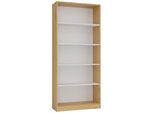 Libreria Stretta Rauno - 80 Cm, Rovere Artigianale / Bianco