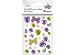 Cristalli Autoadesivi Cuori A Goccia Fiocchi Viola Giallo Titanio