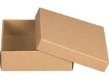 Scatola Pieghevole 22 X 22 X 6 Cm, Marrone, Con Coperchio, Cartone Kraft - Set Da 10