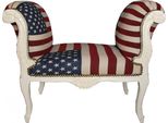 Sgabello Barocco Sgabello Usa Design / Crema - Panchina Usa Flag