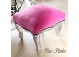 Casa Padrino Sgabello Barocco Rosa / Argento - Mobili In Stile Antico - Sgabello