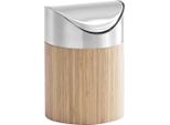 Zeller Present TischabfallbehäLter Bamboo 17Cm Ø12Cm Silber/Natur