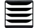 Exacompta Cassettiera BIG-BOX, 4 Cassetti, Bianco Lucido