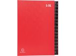 Exacompta 57035E Cartella Da Tavolo Exacompta, Din A4, 1-31, 32 Scomparti, Rosso