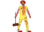 Clown Zombie Spaventoso Halloween Party Jumpsuit Costume Horror Outfit Divertente Travestimento Personaggio Colorato, Taglia: 52 - 54 (L) Colore: Giallo