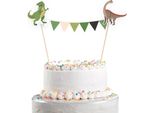 Amscan 9904170 - Catena Di Gagliardetti Per Decorazione Torta Happy Dinosaur, 15 X 20 Cm, Decorazione Torta, Festa Di Compleanno Per Bambini