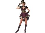 Costume Da Donna Steampunk Rosso-Marrone-Oro - L (42/44)